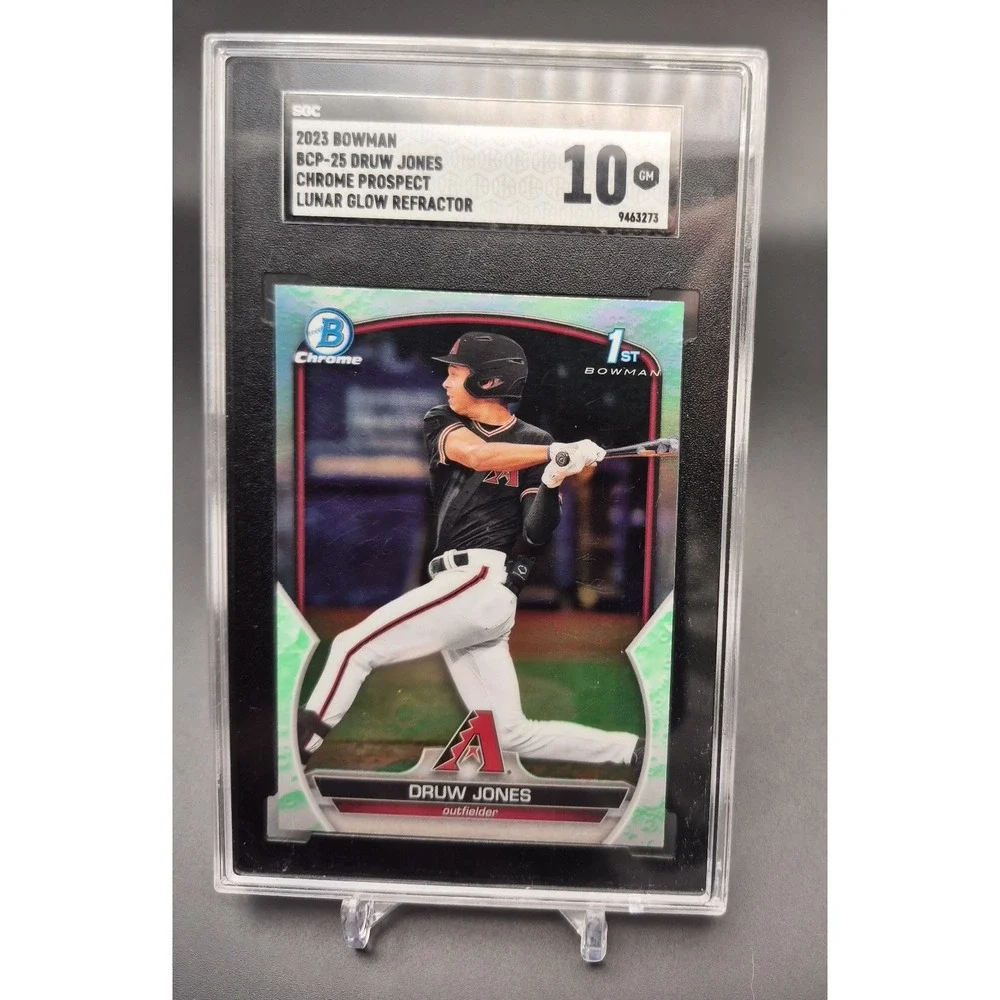 2023 Bowman Chrome Druw Jones #BCP25 Prospect Lunar Glow Refractor Graded SGC 10